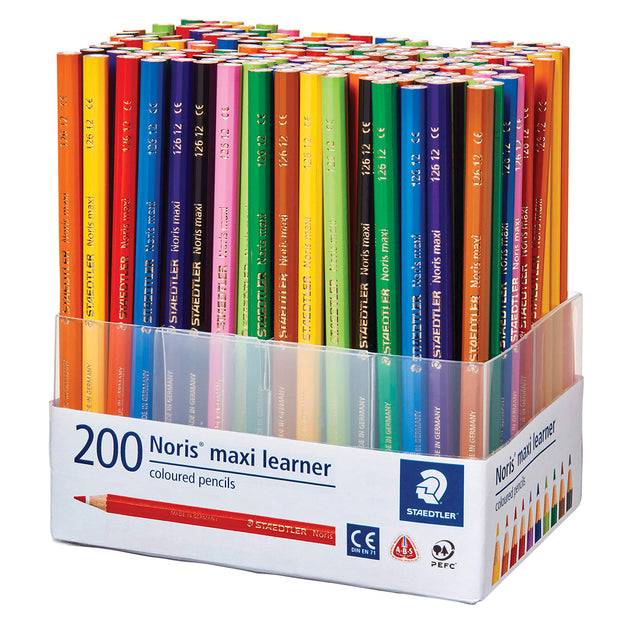 Noris® Maxi Learner Coloured Pencils Class Pack - Assorted 200