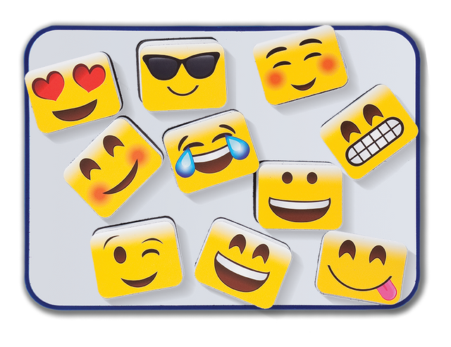Mini Whiteboard Erasers 10 pack - Emojis
