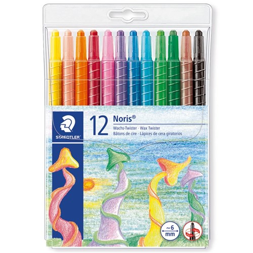 Noris®  wax twister crayons - 12 assorted colours