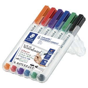 Whiteboard Compact Markers Wallet of 6