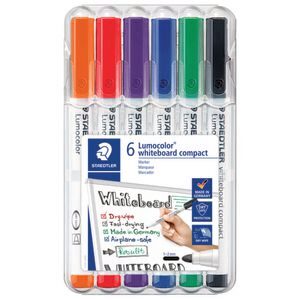 Whiteboard Compact Markers Wallet of 6