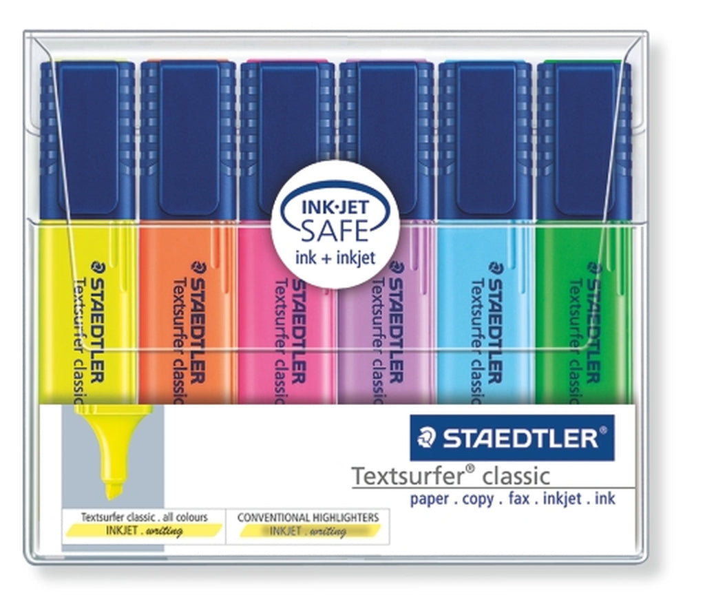 Textsurfer® classic highlighters - wallet of 6 assorted colours