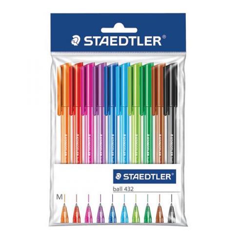 Ballpoint Pen Assorted Colours x 10