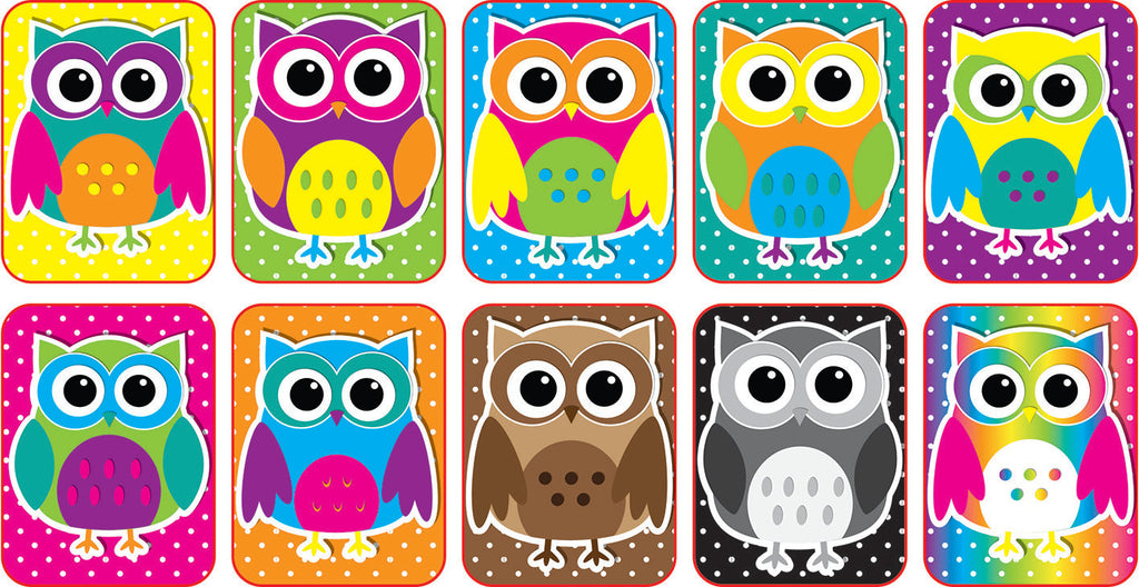 Mini Whiteboard Erasers 10 pack - Owls