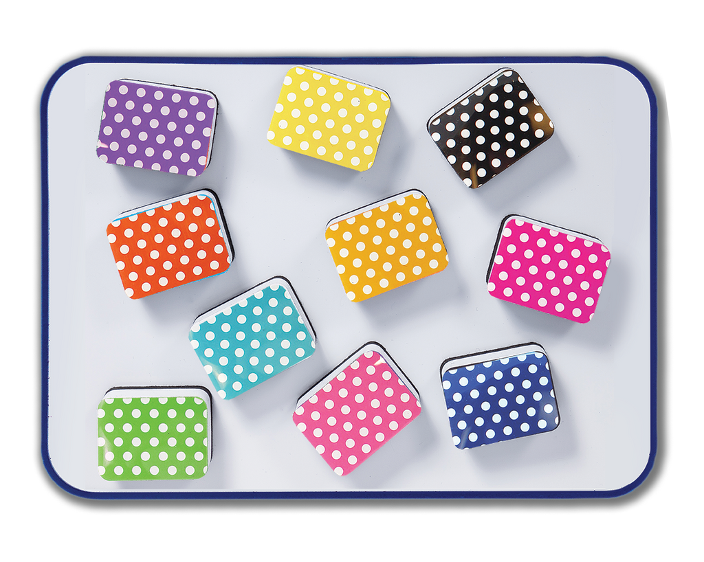 Mini Magnetic Erasers 10 Pack - Spotty
