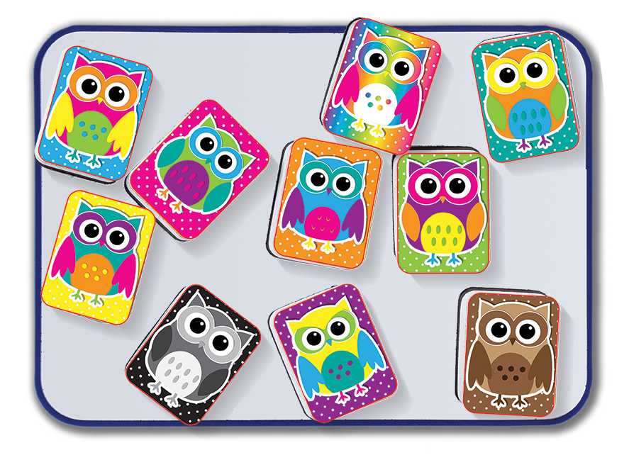 Mini Whiteboard Erasers 10 pack - Owls