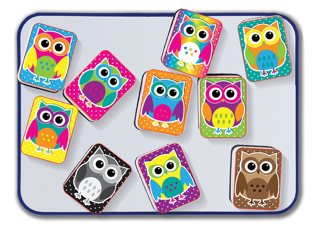 Mini Whiteboard Erasers 10 pack - Owls
