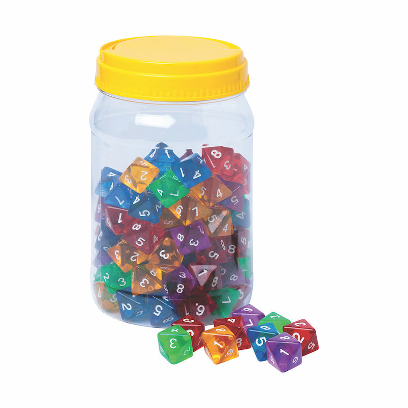 8-Sided Polyhedral Dice - 100 PC