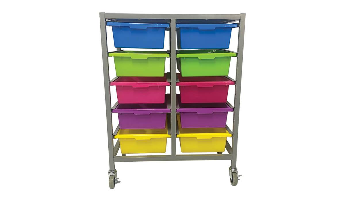 Double Tote Tray Trolley Frame - Tote Trays optional
