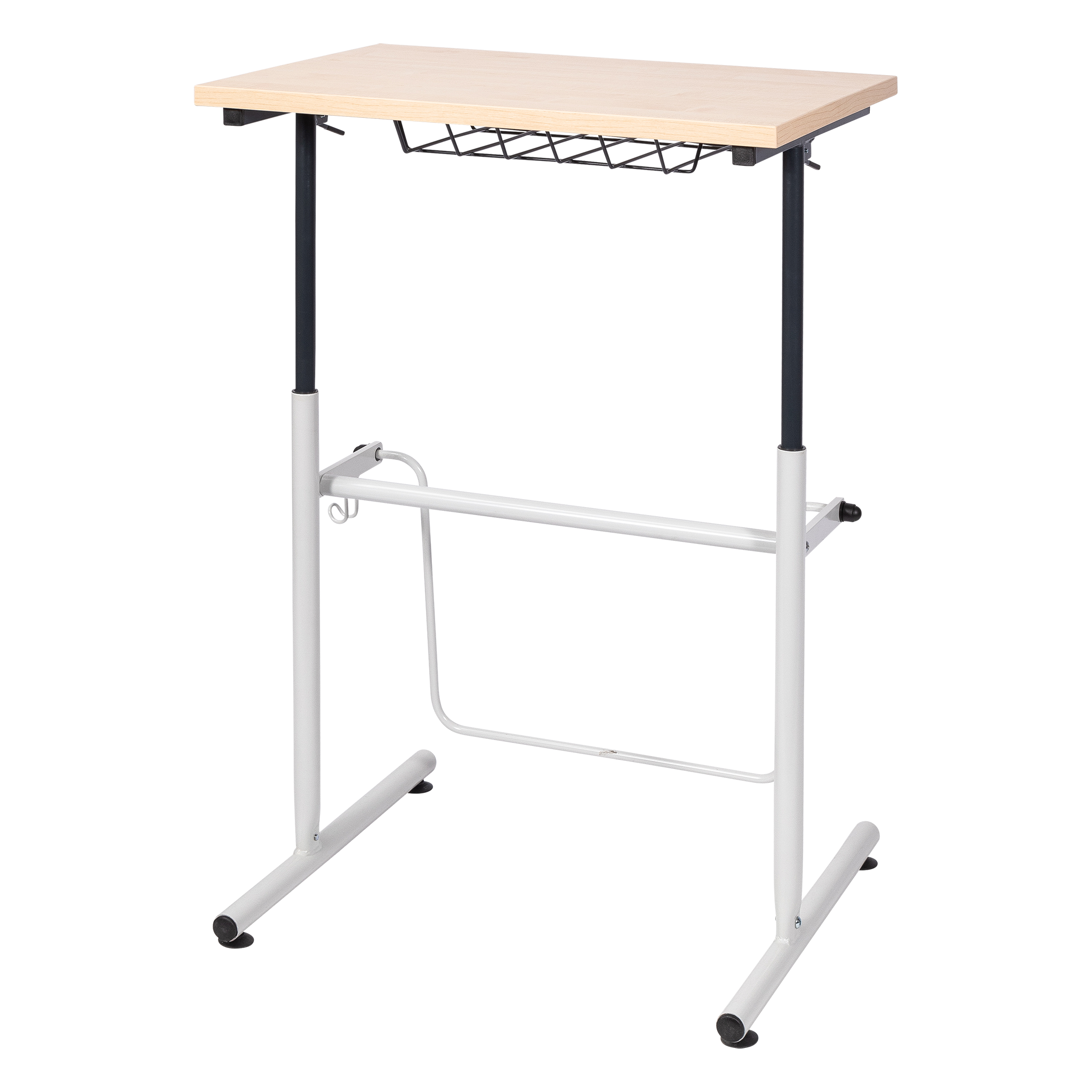 Gas Lift Sitting/Standing Desk with Swing Bar
