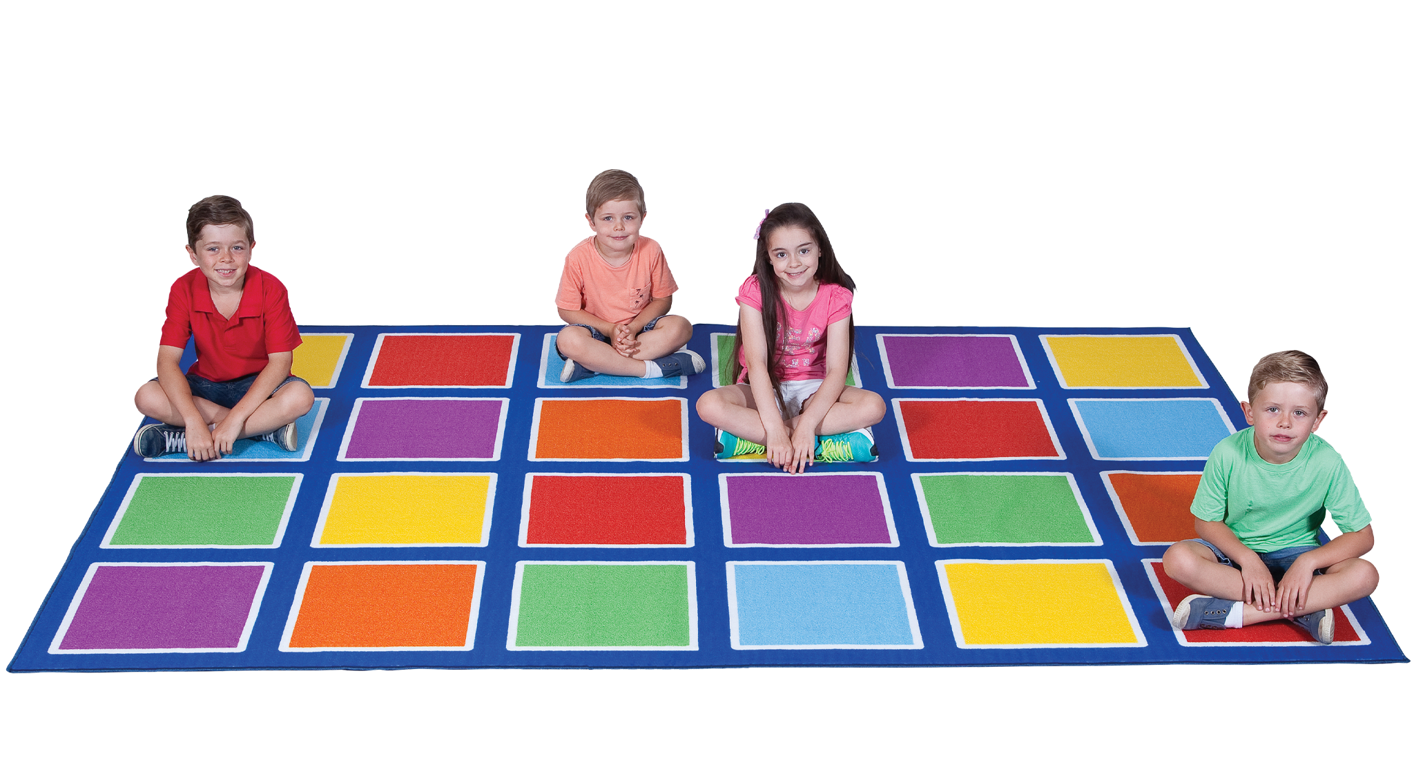 Colour Squares Placement Rug - 24  Squares