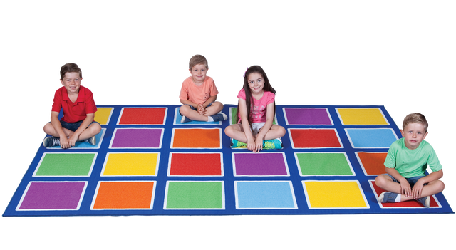 Colour Squares Placement Rug - 24  Squares
