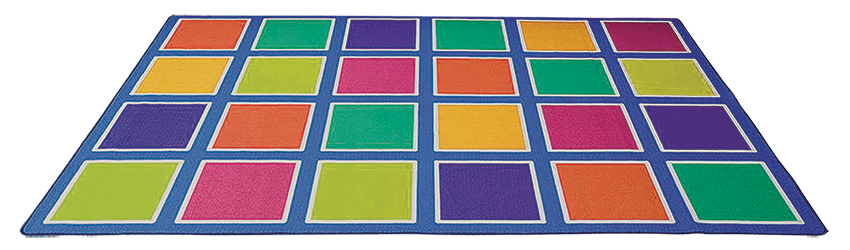 Colour Squares Placement Rug - 24  Squares