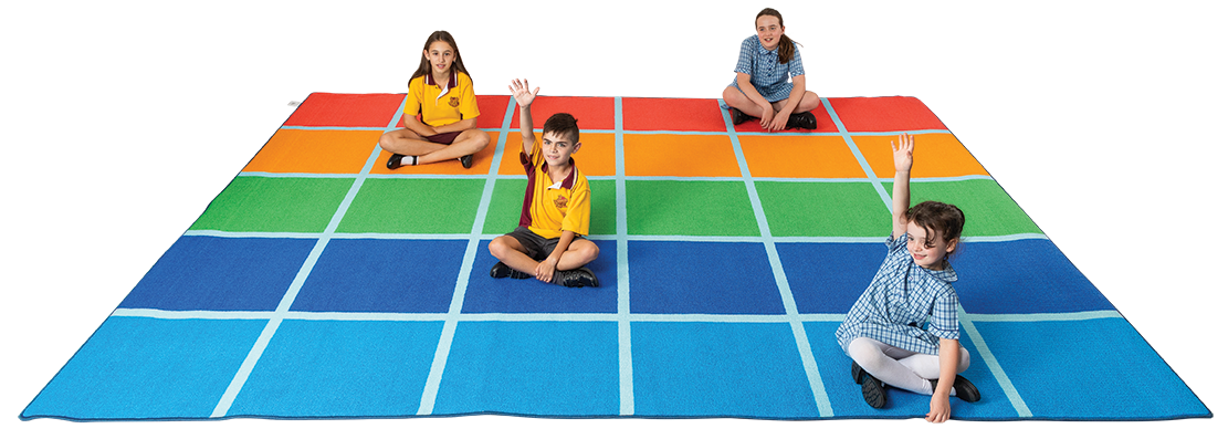 Fun Colour Blocks Rug - 30 Squares