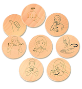 Sign Language Wooden Disks
