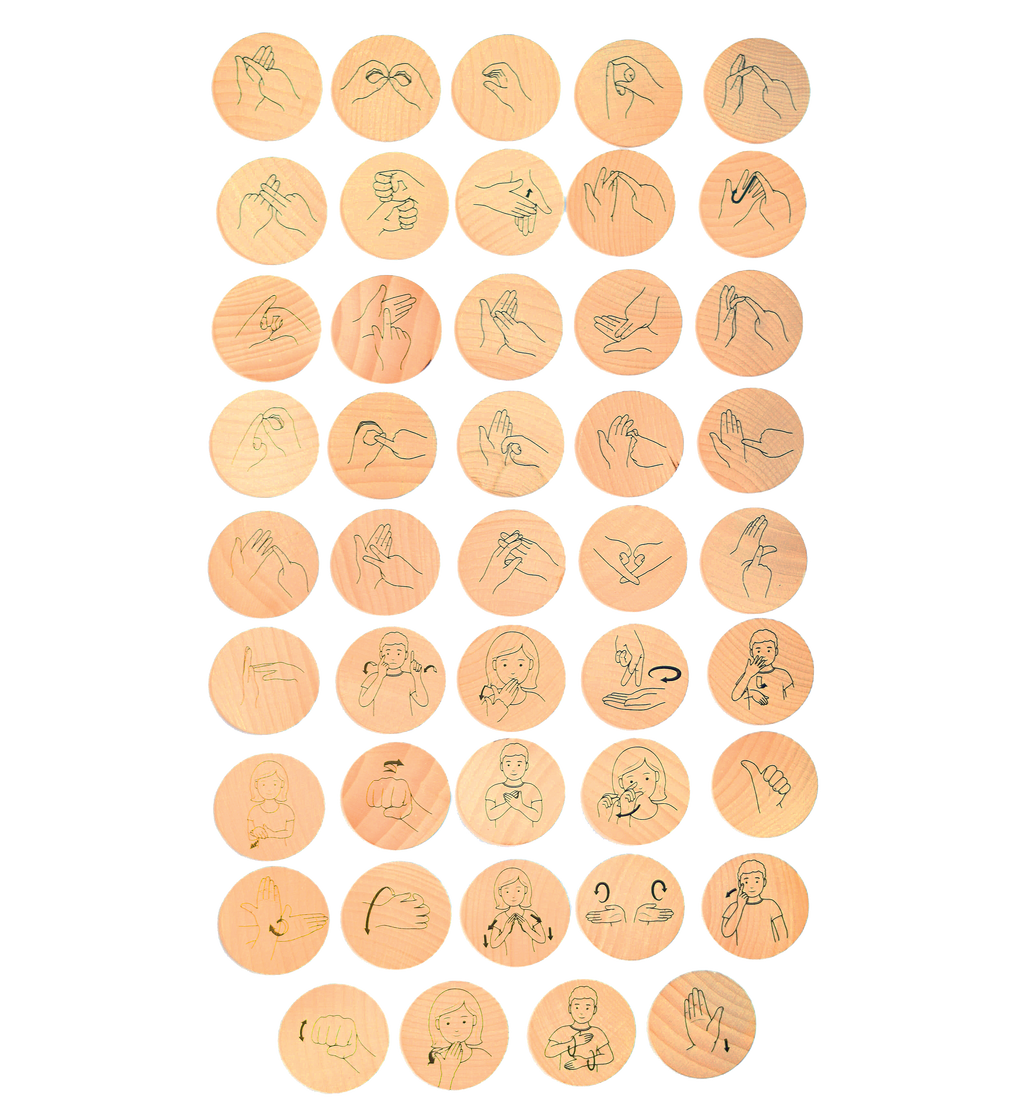 Sign Language Wooden Disks