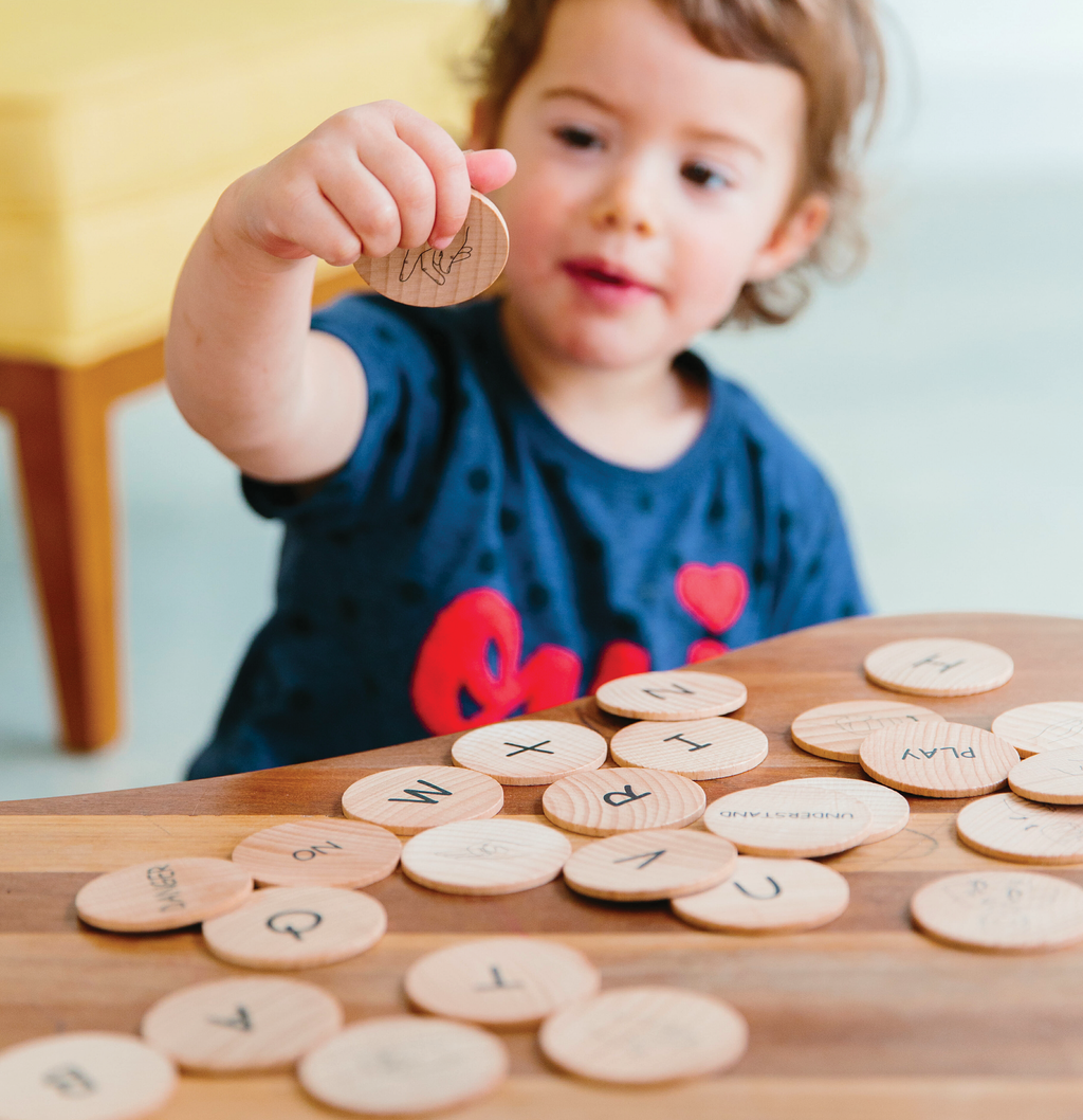 Sign Language Wooden Disks