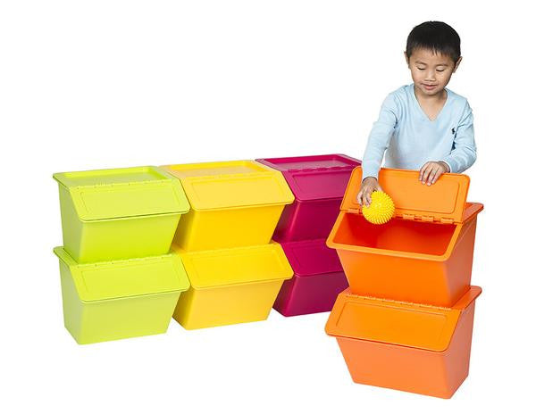 Stackable Storage Container with Flap Lid