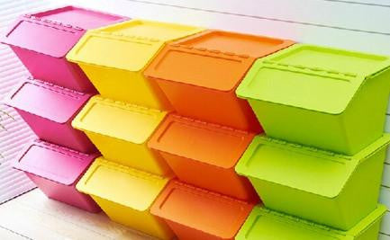 Stackable Storage Container with Flap Lid