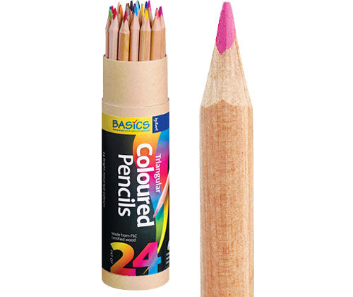Basics Triangular Colour Pencils 24's