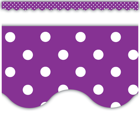 Scalloped Polka Dot Paper Borders - 8 Colours Available