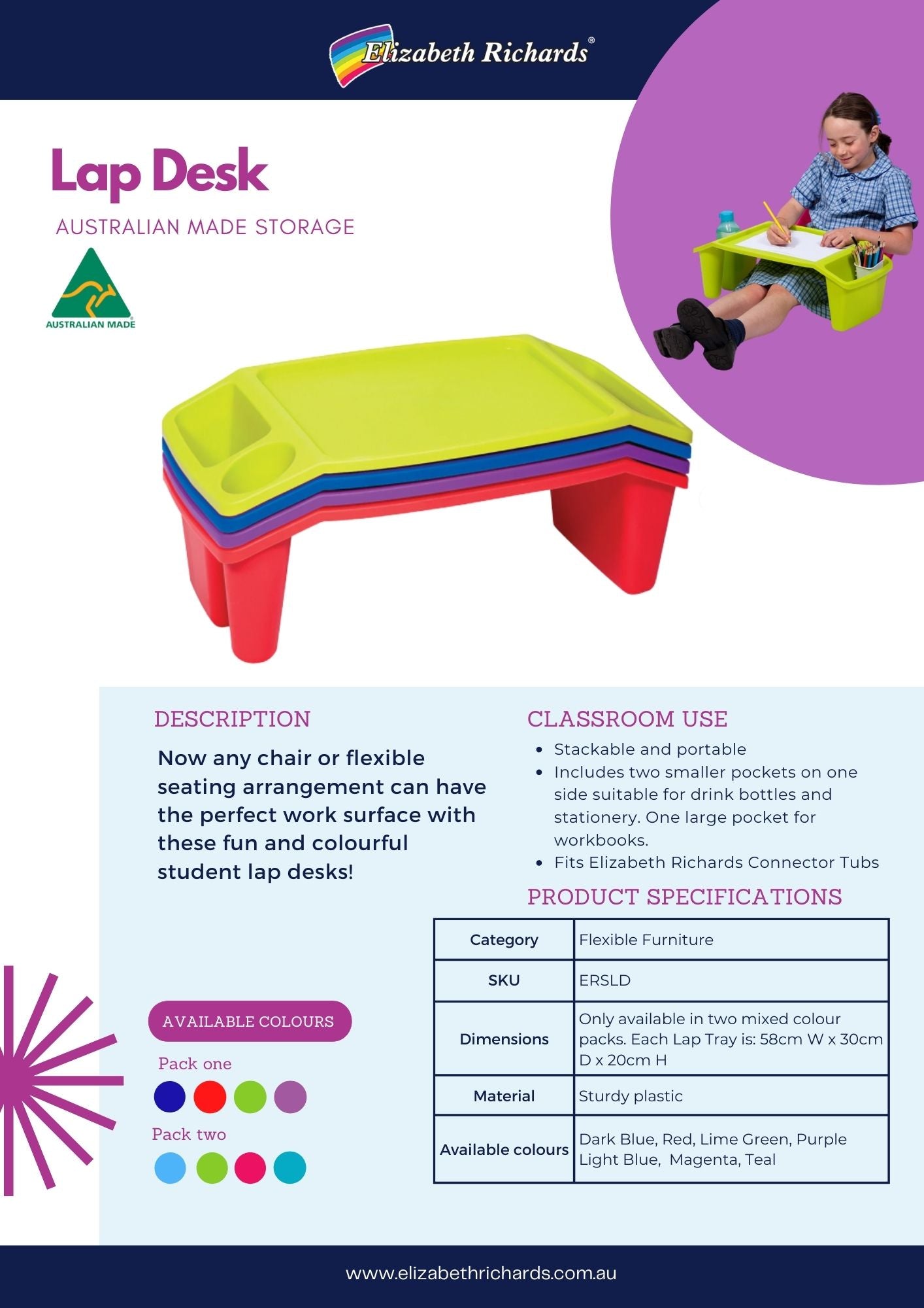 Student Lap Desk - Pack of 4