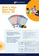 Write n Wipe Paper Saver Sleeves - Pack of 30 - inc Pens & Erasers